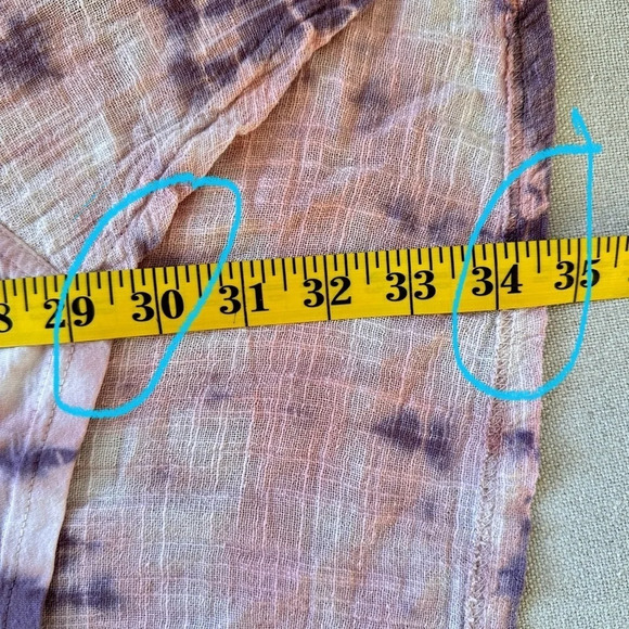 XCVI Gauze Tie Dye High Low Boho Top - XL - EUC - Picture 9 of 10